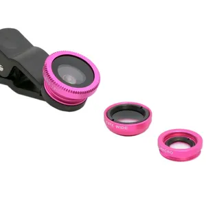 Hot Sale 3 In1 Mobile Phone Camera Lens Kit Wide Angle Fish Eye Macro Lens With Clip For Cellphone Accessories For Cell Phones