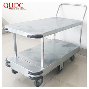 Chariot de manutention à double plateau 6 roues pour entrepôt - Product Image 4