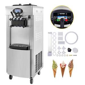 Máquina comercial de helados suaves verticales de 2200W con 2 + 1 sabores y 2 compresores, máquina para hacer helados de alto rendimiento - Product Image 1