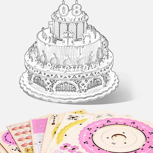 Gâteau d'anniversaire en bois boîte à musique boîte à bijoux musicale faite à la main gâteau bricolage Puzzles jouets pour enfants cadeau d'anniversaire - Product Image 6