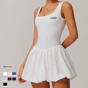 Robe de sport unie anti-reflet pour femme, sensation seconde peau, avec poche, idéale pour la course en extérieur, le fitness <span class=keywords><strong>et</strong></span> le tennis - Product Image 1
