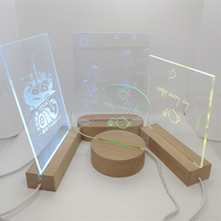 Yuyun-iluminación inteligente a base de madera, luz nocturna acrílica creativa USB, venta al por mayor