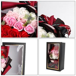Hot Sale Pink Soap Rose I Love You Dried Flower 18 Pcs Bouquet <b>Gift</b> Box <b>for</b> Valentine's Day - Product Image 4