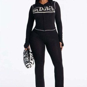 <span class=keywords><strong>Nouvelle</strong></span> Collection 2026 – Ensemble Sportif Femme Slim Fit : Veste à Capuche Zippée Manches Longues et Pantalon – Survêtement 2 Pièces pour Dames - Product Image 4