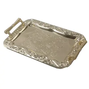 Practical High Quality hotel restaurant tray Stainless Steel Tray With Handle For Restaurant Wedding