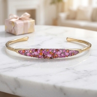 Bracelet en argent sterling 925 plaqué or 18 carats de haute qualité fait à la main avec zircon pour femmes