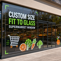 Écran LED transparent sur mesure pour vitrine de supermarché, affichage personnalisé pour projet sur mesure