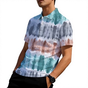 Chemise décontractée pour homme à manches courtes, boutonnée, imprimée numériquement, respirante, en tissu tricoté polyester/coton - Product Image 4