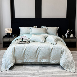 Ensemble <span class=keywords><strong>de</strong></span> literie en <span class=keywords><strong>coton</strong></span> à longues fibres jacquard <span class=keywords><strong>haut</strong></span> <span class=keywords><strong>de</strong></span> <span class=keywords><strong>gamme</strong></span>, comprenant des draps, des taies d'oreiller et des housses <span class=keywords><strong>de</strong></span> <span class=keywords><strong>couette</strong></span> - Product Image 1