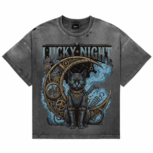 T-shirts décontractés pour hommes, coupe oversize, en coton délavé et vieilli, personnalisables, impression DTG vintage de haute qualité, manches courtes, col rond - Product Image 1