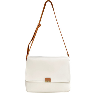 Bolso tipo silla de montar de estilo coreano para mujer, bolso cruzado blanco con correa ancha para el hombro y cierre de cremallera, gran capacidad, primavera 2021 - Product Image 5