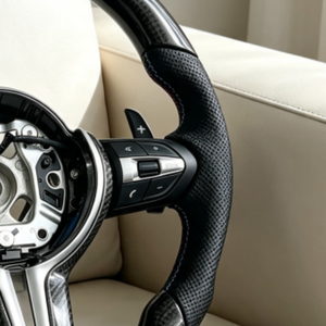 Volante Personalizado M para <span class=keywords><strong>BMW</strong></span> con Tira de Cuero y Fibra de Carbono para <span class=keywords><strong>BMW</strong></span> F10/F15/F16/F20/F30/F31/F35/F36 M3/F80 M5/F90 - Product Image 6