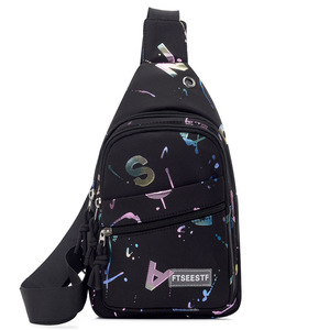 FTSEESTF Women's Chest <b>Bag</b> Purple Multi Pocket Zipper Portable Everyday Use Crossbody <b>Bag</b> - Product Image 5