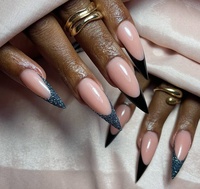 Faux ongles longs à talon aiguille faits main, roses et blancs, style French, couvrance totale, en gel souple acrylique, 10 pièces