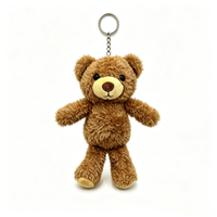 Porte-clés ours en peluche mignon pour décoration de tasse, mini animal en peluche, pendentif de sac, breloque pour tasse à café, vente en gros