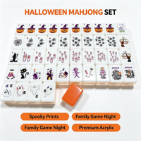 Juego de Mahjong de Acrílico con Diseño de Calabaza de Halloween, Telaraña y Ataúd, Regalo para Mujeres