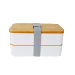 Original Bamboo cover Bento Box plastic kids lunch boxes