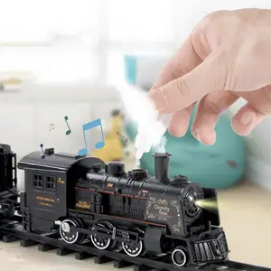 मर डाली खिलौना कारों इलेक्ट्रिक ट्रेन ट्रैक सेट ट्रेन खिलौना धुआं और पटरियों के साथ प्रकाश लगता है