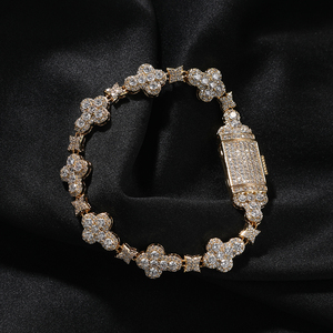 Bracciale UWIN Vintage con Cluster di Zirconi CZ a Stella, Placcato Oro 18K Rodio, Pronto per <span class=keywords><strong>la</strong></span> Spedizione, Bracciale Hip Hop CZ per Donna e Uomo - Product Image 4