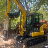 Mini-excavatrice sur pneus d'occasion Kobelco SK55-6 de 5,5t, poids opérationnel, moteur EC, modèle 2020, capacité de la benne de 0,3m, pompe moteur 40kw, Japon