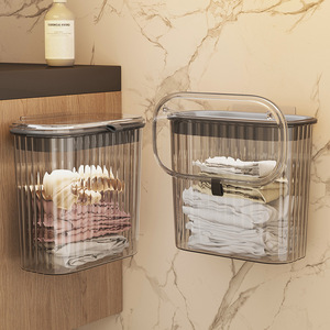 Wall Mounted Laundry <b>Basket</b> Rectangle Dustproof Clothing Organizer for Bathroom Home Dormitory Use - Product Image 1