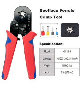 Pince à sertir isolée pour embouts de câbles 22-8 AWG, outil de sertissage manuel HSC8 6-4A avec 1200 bornes - Product Image 4
