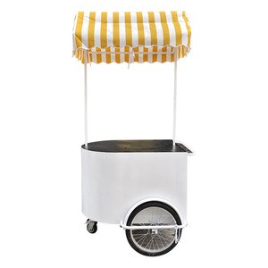 Carrito de Venta de Donuts, Carrito de Comida Móvil con Empuje Manual, Remolque para Bicicleta - Product Image 1