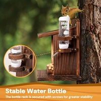 Mangeoire rectangulaire en bois pour écureuils, plateforme de jardin extérieure et table de pique-nique pour écureuils et hamsters