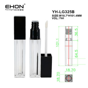 New Fashion 7ml <b>Plastic</b> Lip Glaze Container Cuboid Injection Color Empty Cosmetic Lip Gloss <b>Tube</b> with Applicator - Product Image 2