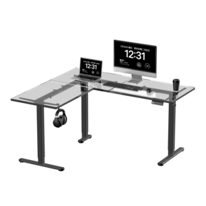 Escritorio eléctrico individual convertible moderno y personalizado con ajuste de altura de 3 etapas, escritorio de oficina de Metal blanco y negro - Product Image 6