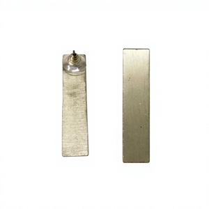Brass Matt Finish Geometric Bohemian Fancy Partywear Fashion <b>Post</b> <b>Earrings</b> Black - Product Image 1