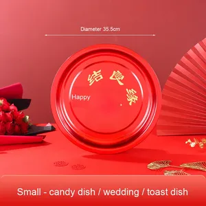 Wholesale Classic Design Disposable Red Square Fruit and <strong>Candy</strong> <strong>Tray</strong> for Weddings Festivals and Camping for Tea Serving - Product Image 6