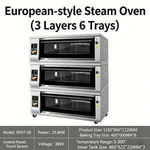 Horno de Convección y Vapor Comercial de 3 Niveles y 6 Bandejas, Inyección Instantánea de Vapor, Calor Superior/Inferior, 50 Menús de Memoria, Uso en Panadería - Product Image 2