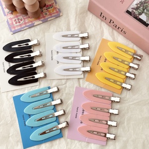Pinces à <span class=keywords><strong>cheveux</strong></span> plates sans plis, 5 couleurs, 20 pièces, en plastique mat et métal, barrettes crocodiles pour franges latérales, pour femmes, en gros - Product Image 1