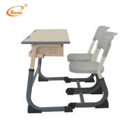 Ensemble bureau et chaise d'écolier réglables en hauteur, avec structure en acier, résistant à l'eau et robuste, pour appels d'offres gouvernementaux