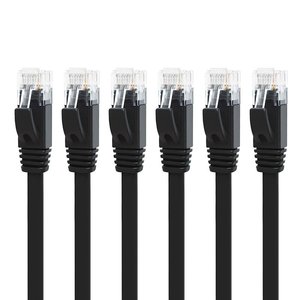 Câble de raccordement plat CAT6 UTP 1m/2m/3m/5m en option, conducteur en cuivre nu 32AWG, RJ45 8P8C, gaine PVC noire, conforme ROHS, câble LAN - Product Image 3