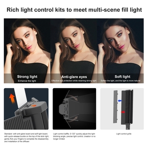 Offre Spéciale PULUZ 72 LED lumière vidéo couleur RVB pleine lumière de remplissage photo avec conception de bâton de poche Barndoor en <span class=keywords><strong>plastique</strong></span> durable - Product Image 5