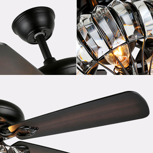Ventilador de control remoto de conversión moderna de bajo ruido Lámpara integrada Araña Ventilador de cristal Ventilador de techo Luz - Product Image 4