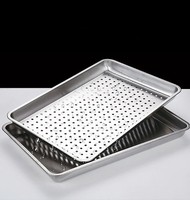 Haushalts küche gedämpfte Reiss chale Edelstahls chale rechteckige flache Platte gedämpfte Reis gedämpfte Schüssel Grill Backblech
