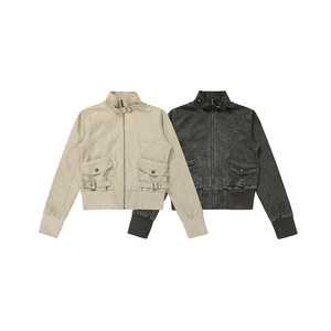 <span class=keywords><strong>Veste</strong></span> <span class=keywords><strong>Harrington</strong></span> rétro américaine Cleanfit, style neutre pour hommes et femmes, nouvelle <span class=keywords><strong>veste</strong></span> de travail à col montant patchwork pour l'automne - Product Image 3