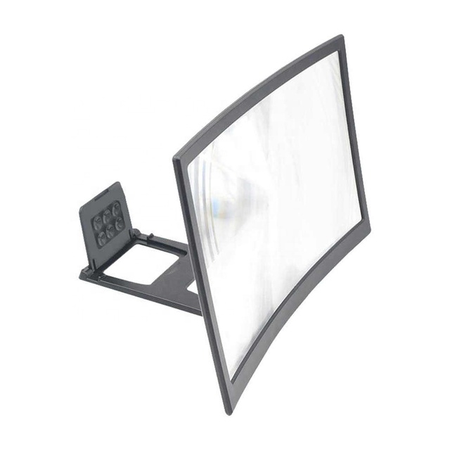 12 Inch Curve Phone Screen Magnifier Amplifier Projector HD Screen Magnifying Enlarger with Foldable Mobile Phone Stand