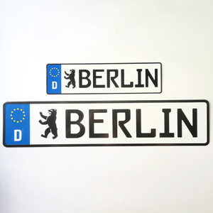 Targa Souvenir in Metallo con Logo in Rilievo di Berlino, Germania, 10x46cm - Product Image 1