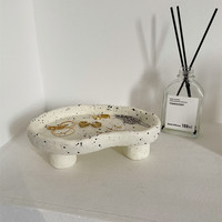 Plateau de service haut de gamme nordique, décoration créative pour la maison, plateau de rangement en céramique pour salon, ornements parfumés, plat à bijoux