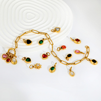 Nouveauté 2026 – Breloques pendentifs ovales en forme de cœur en acier inoxydable plaqué or 18 carats, étanches, avec zircone cubique, pour la fabrication de bijoux DIY