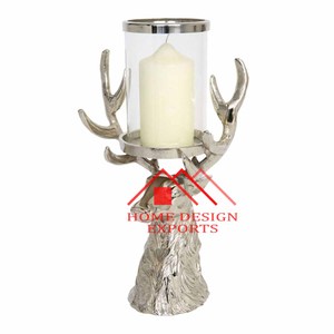 Bougeoir en aluminium avec tête de cerf et verre pour décoration de centres de table de mariage - Product Image 4