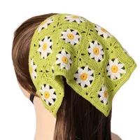 Lenço turbante vintage, bandana floral e triangular, cabeça em malha, lenço, bandana, vintage, nova tendência, 2022