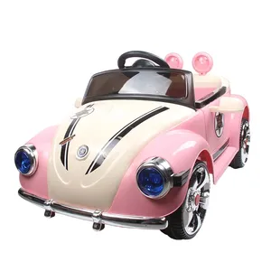 Coche eléctrico de princesa romántica para niños de 3 a 6 años, coche de plástico de cuatro ruedas con carga ligera, juguete de Control remoto para niñas y niños