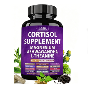 Cápsulas de Cortisol, Suplementos de Cortisol para Mujeres con Magnesio, Ashwagandha, L-Teanina, para el Control del Estrés, la Desintoxicación, el Sueño y el Alivio del Estrés - Product Image 1