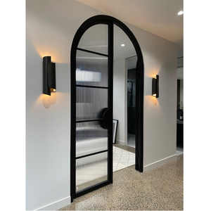 OEM ODM Custom Iron Glass Door Interior <b>Sliding</b> Tempered Single Modern Design Direct Factory Wholesale - Product Image 1