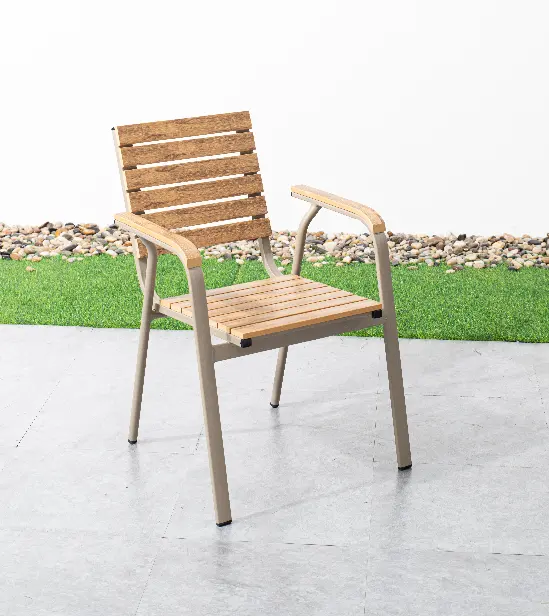 야외 비스트로 커피 가구 커피 가구 알루미늄 야외 의자 플라스틱 나무 티크 정원 의자